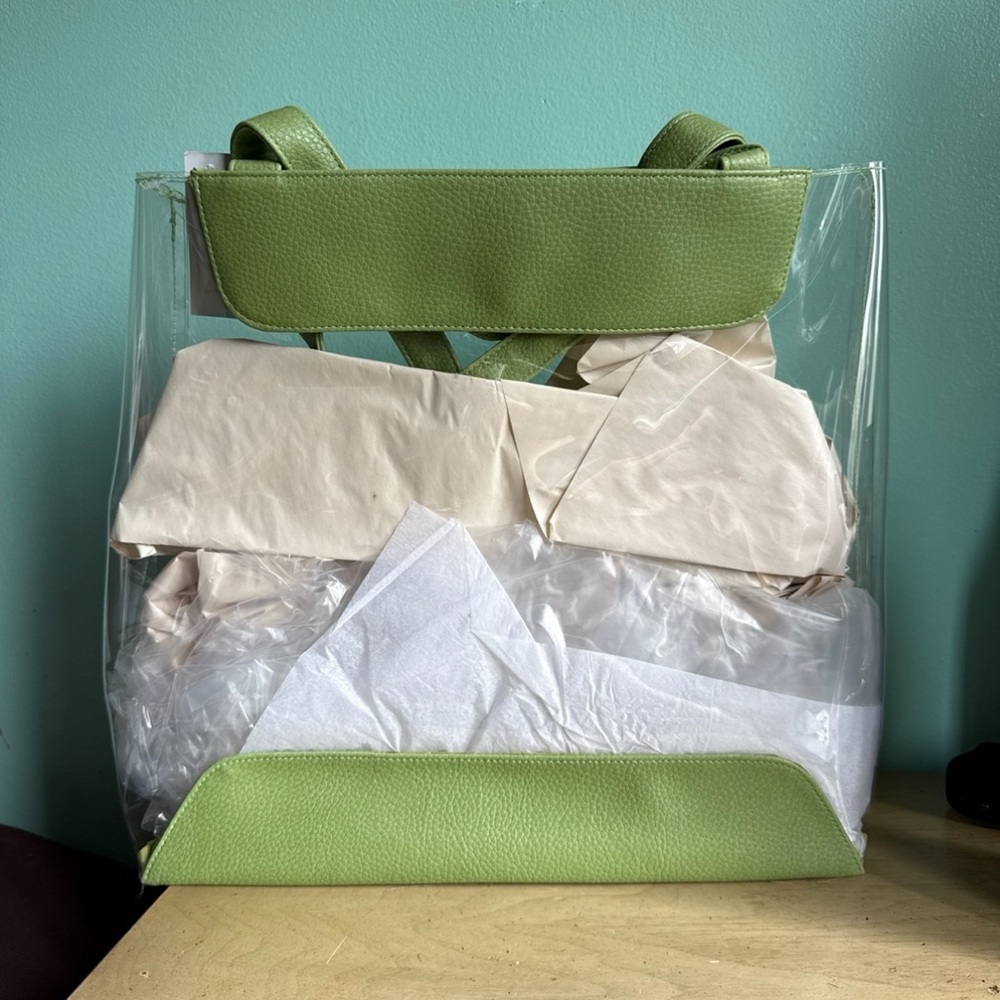 Green Transparent Tote Bag